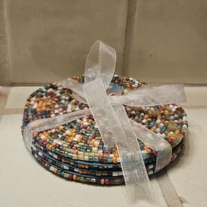 Set of 4 | Beaded Coasters